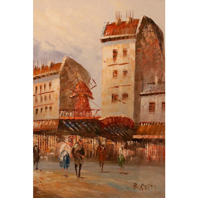 Transport your home to the charm of historic 1950s France with this beautiful vintage oil painting on canvas by renowned...