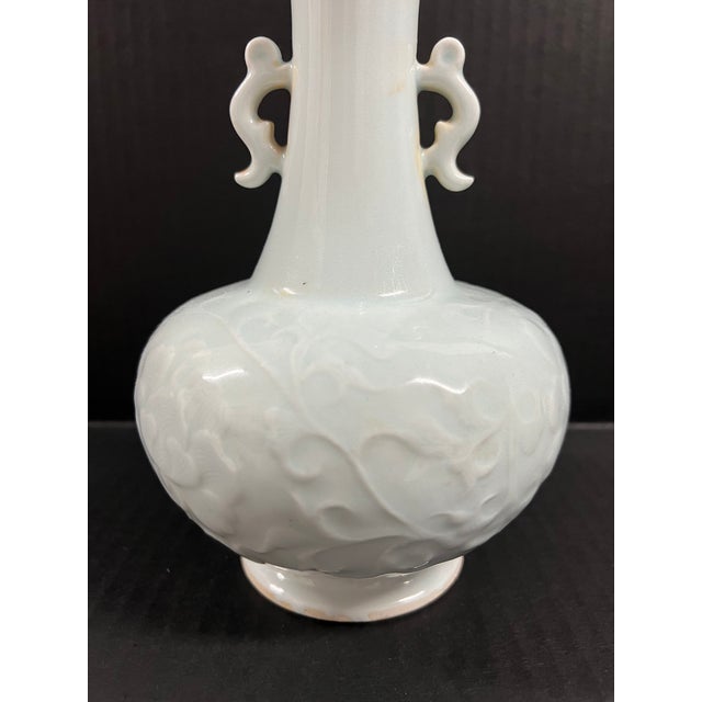 Late 20th Century Chinese Art Antique White Glazed Porcelain Qingbai Vase For Sale In New York - Image 6 of 11