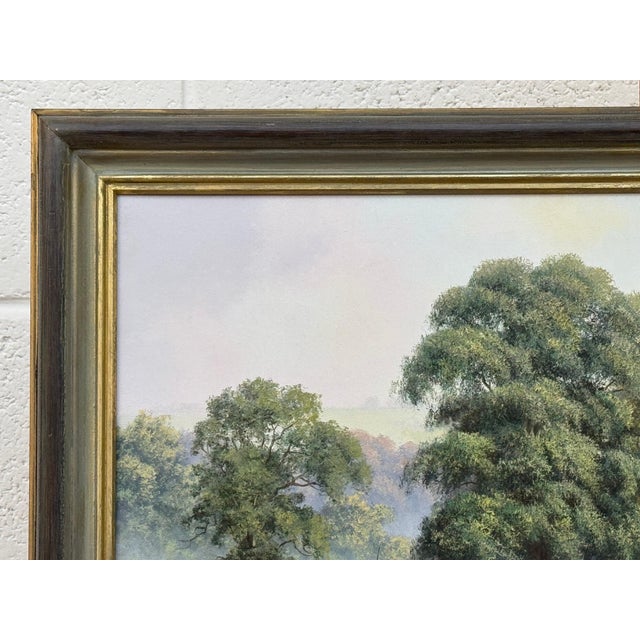 Peaceful Misty Riverside in the English Countryside with Cows & Tree Reflections Circa 1990 For Sale - Image 16 of 17