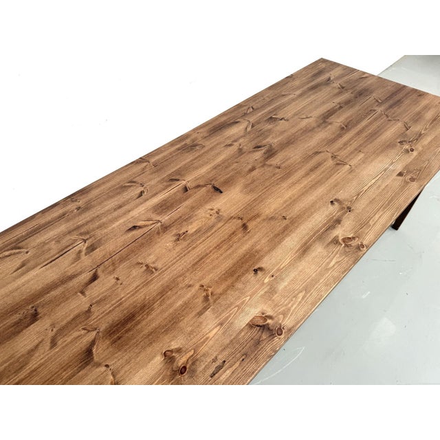Brown Vintage Farmhouse Table in Beech and Pine, 1950s For Sale - Image 8 of 18
