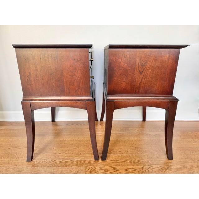 Wood Caperton Furnitureworks Pair of Handmade Solid Cherry Nightstands For Sale - Image 7 of 12
