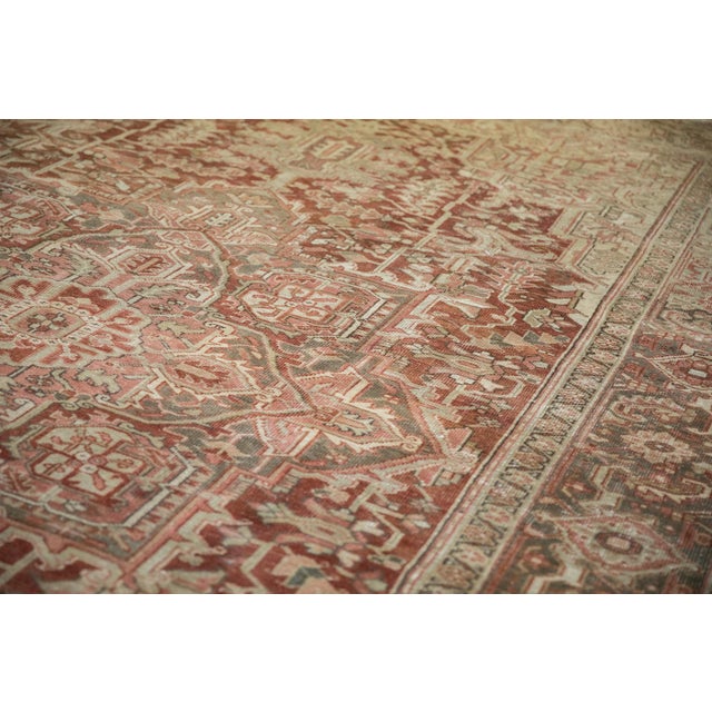 1950s Vintage Distressed Heriz Rug - 8'3" X 12'6" For Sale - Image 5 of 15