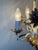 1970s Hollywood Regency Cream and Gilt 3-Arm Chandelier with Floral Details, 1970 For Sale - Image 5 of 15