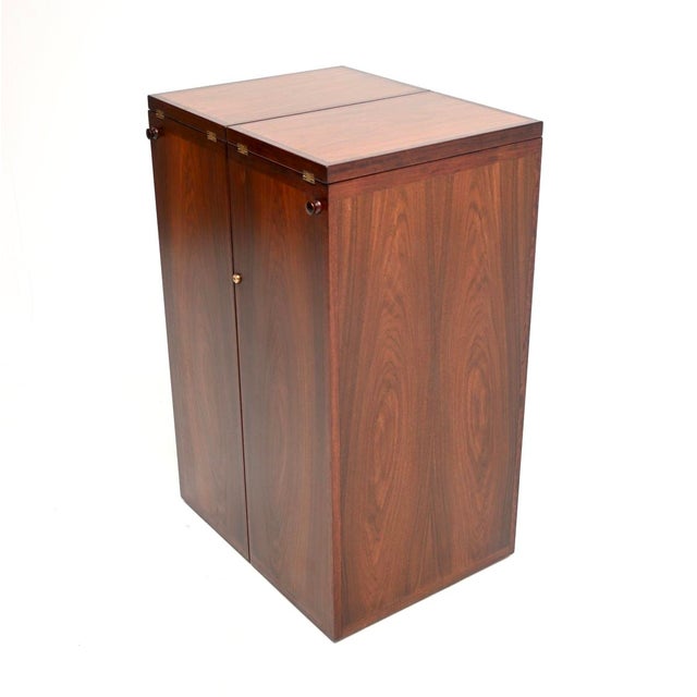 Vintage Danish Captains Bar attributed to Reno Wahl Iversen for Dyrlund, 1960s For Sale - Image 9 of 11