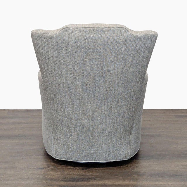 2010s Cr Laine Furniture Lounge Swivel Chair With Nailhead Trim For Sale - Image 5 of 8