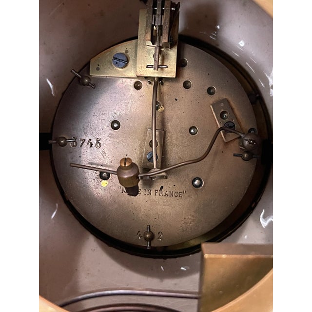 French Late 19th Century Antique French Hand Painted Mantle Clock For Sale - Image 3 of 8