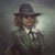 The painting "Polly" presents a figure exuding an air of confidence and mystery, dressed in a tailored suit complemented...