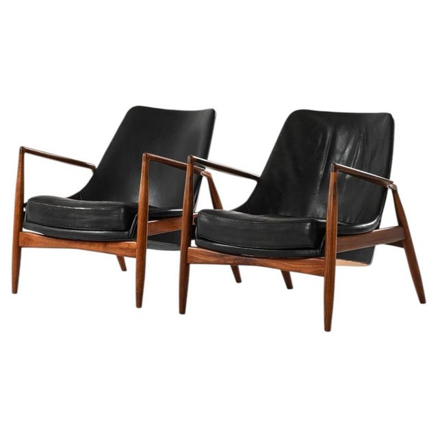 Sälen Easy Chairs in Leather and Teak attributed to Ib Kofod-Larsen, 1950s, Set of 2 For Sale - Image 11 of 11