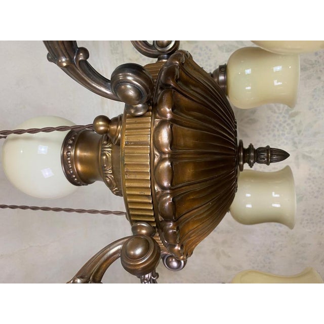 1910s Brass Chandelier in Copper, 1910s For Sale - Image 5 of 13