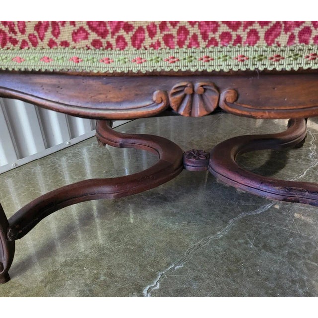 Antique French Louis XV Style Walnut Armchairs With Designer Upholstery - a Pair For Sale - Image 9 of 10