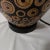 Vintage Mid-Century Modern Wood Lamp With Black Base Color and Embellished With Light Tan Circles With a Touch of Red Grain Lines For Sale - Image 11 of 12