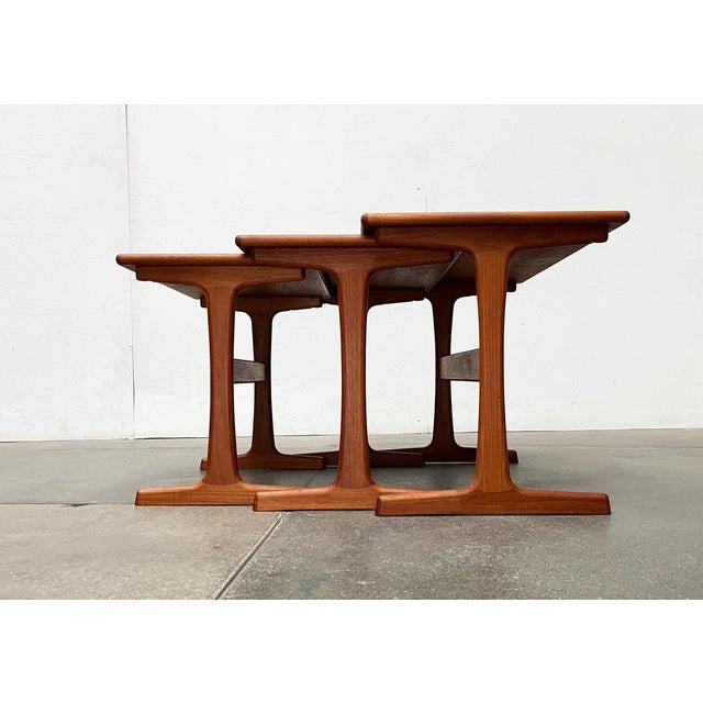 Mid-Century Danish Teak Nesting Tables from Vildbjerg Møbelfabrik, 1960s, Set of 3 For Sale - Image 5 of 18