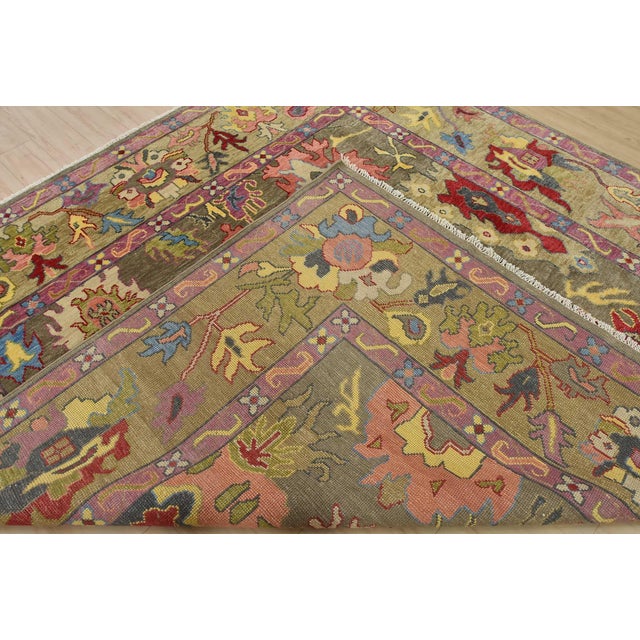 Oushak Rug 10’2” X 10′ Gray Wool Modern Hand-Knotted Oriental Carpet For Sale - Image 14 of 15