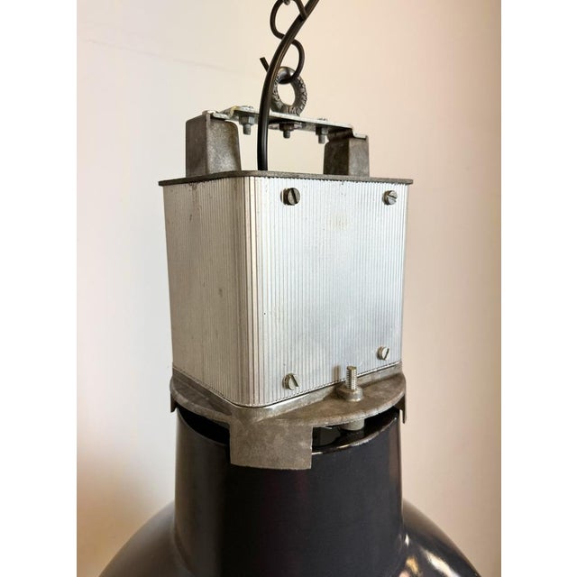 French Industrial Dark Blue Enamel Pendant Lamp from Mazda, 1960s For Sale - Image 10 of 18