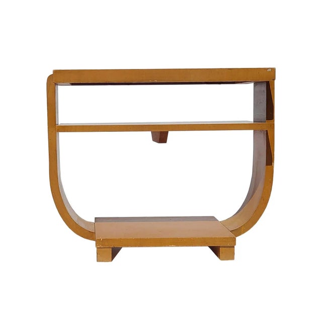 Brown Saltman 1930s Gilbert Rohde for Brown Saltman Art Deco U-Shape Occasional End Table W/Original Finish, Attributed For Sale - Image 4 of 11
