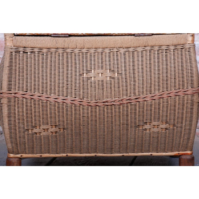 Czech Art Deco Stool in Wood and Hemp, 1940s For Sale - Image 6 of 14