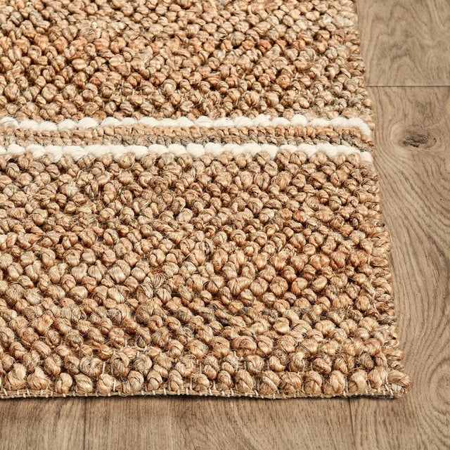 Contemporary Barcelona Ivory Stripe Rug - 6 X 9 For Sale - Image 3 of 5