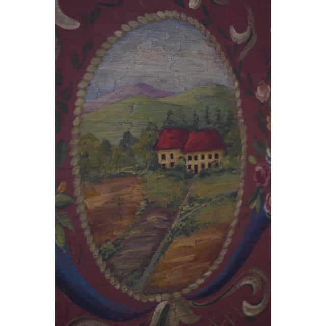 1990s Stunning Artist Signed Hand Painted Large Trumeau Mirror For Sale - Image 5 of 11