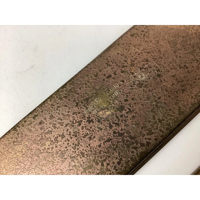 Metal Tiffany Studios Zodiac Pattern Blotter Ends in Bronze - A Pair For Sale - Image 7 of 9