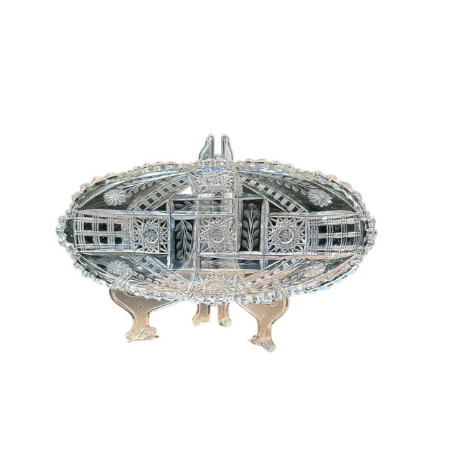 Early 20th Century American Brilliant Period Cut Crystal Celery Boat For Sale - Image 10 of 11