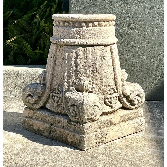 Vintage Boho Patinated Architectural Element Column For Sale - Image 11 of 12