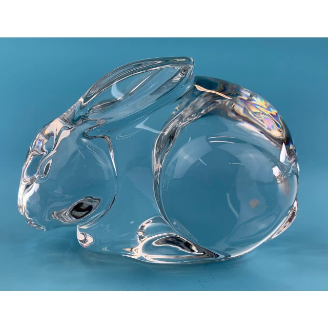Glass Vintage Val St. Lambert Crystal Rabbit For Sale - Image 7 of 13