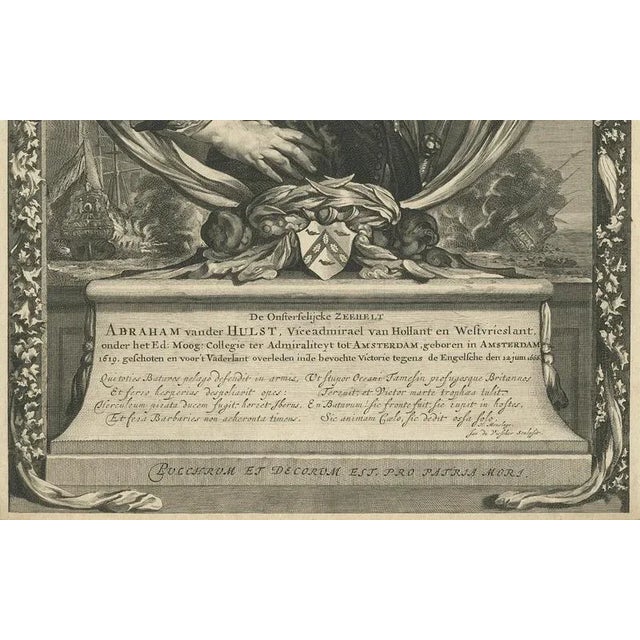Jan de Visscher, Vice Admiral Abraham van der Hulst Dutch Naval Hero, 1666 For Sale - Image 4 of 10