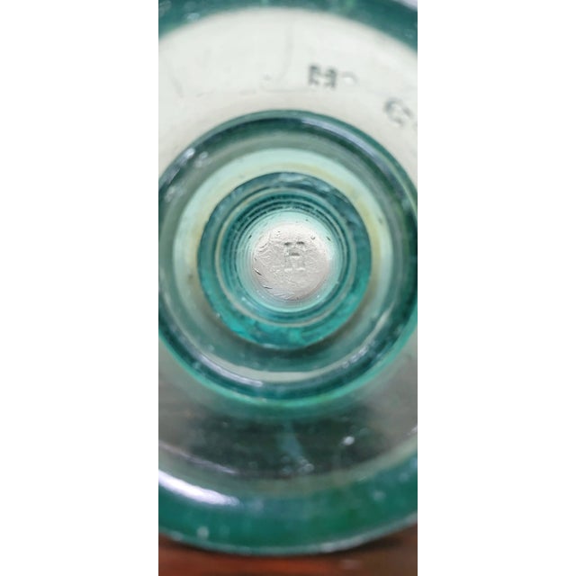 Vintage Aqua or Teal Glass h.g. Co. Insulator For Sale - Image 4 of 9