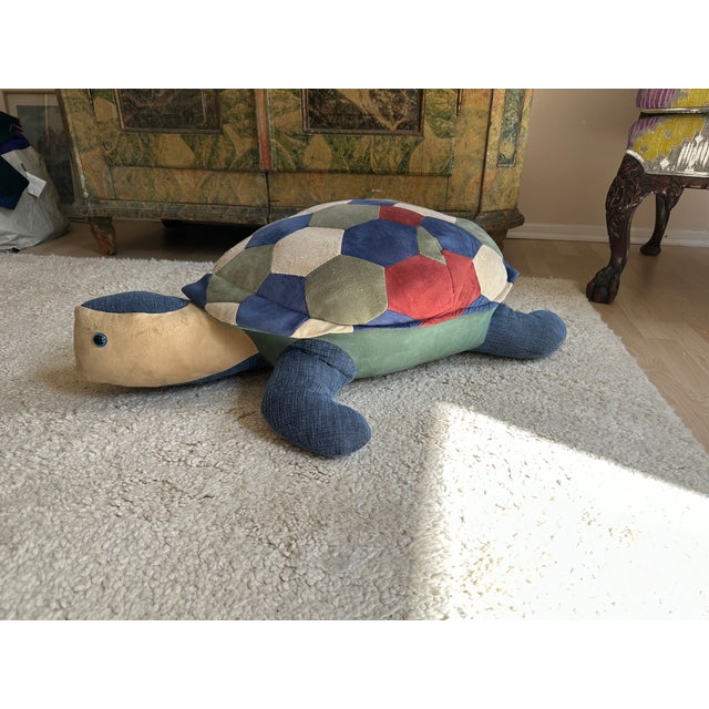 Large Leather Pouf in the Shape of a Turtle, 1975 For Sale - Image 4 of 18