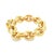 Contemporary Late 20th Century 14k Yellow Gold Chunky Combination Finished Oval Link Bracelet For Sale - Image 3 of 5