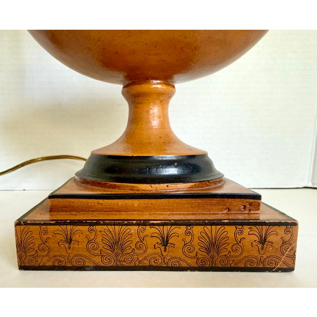Mid 20th Century Italian Terracotta Neoclassical Tole Bouillotte Lamp For Sale In Los Angeles - Image 6 of 13