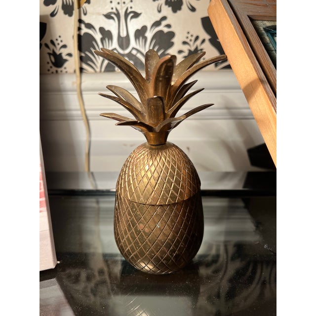 Vintage Brass Pineapple Box For Sale - Image 4 of 7