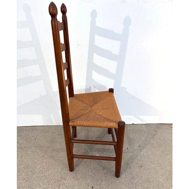 1980s Ladder Back Dining Chairs Set of 6 For Sale - Image 5 of 5