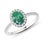 6x8mm Oval Cut Natural Emerald & 1 Ct Natural Diamond Halo Engagement Ring size 6 in 14 K white Gold Introducing a truly...