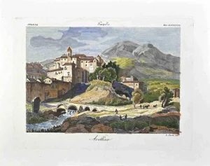 Tommaso Piroli, View of Avellino, Etching, Mid-19th Century
