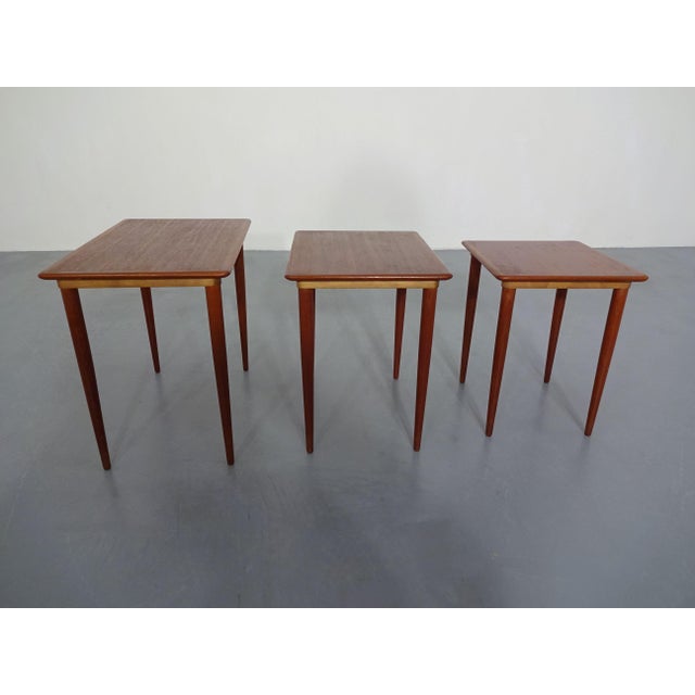 Danish Teak Nesting Tables, 1960s, Set of 3 For Sale - Image 10 of 14