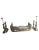1920s "Home Sweet Home" Solid Brass Fireplace Fender and Fireplace Dogs Set- 3 Pieces For Sale - Image 11 of 11