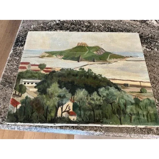 Fantastic find at Avignon, France antiques market! Old painting I believe depicting Porquerolles in the South of France....