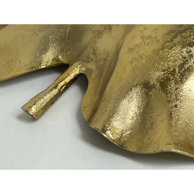 Z Gallerie Gold-Tone Metal Leaf Tray For Sale - Image 10 of 11