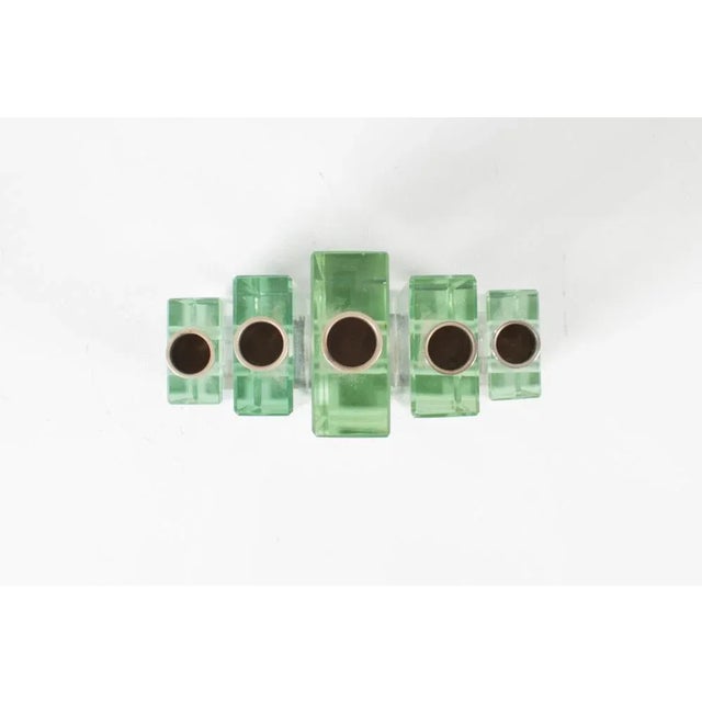 Thick Glass and Chromed Brass Candleholder by P. Chiesa for Fontana Arte, 1960s For Sale - Image 9 of 12