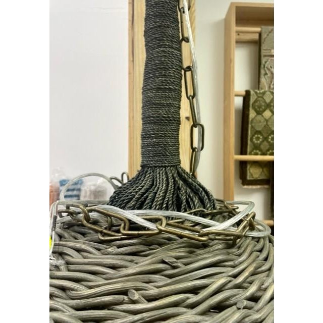 Contemporary Woven Wicker Oversize Light Pendant For Sale - Image 3 of 8