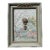 Vintage Topiary Against Tapestry Print in Gold and Green Frame For Sale