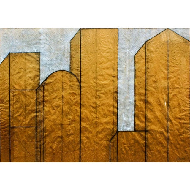 1970s Giuseppe Uncini, Dimore, 1979, Pencil and China Ink on Wrapping Paper For Sale - Image 5 of 5