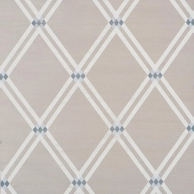 SAMPLE - Schumacher Asolo Sisal Wallpaper In Sky 1 For Sale