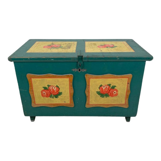 19th Century Hand Painted Chest or Trunk For Sale