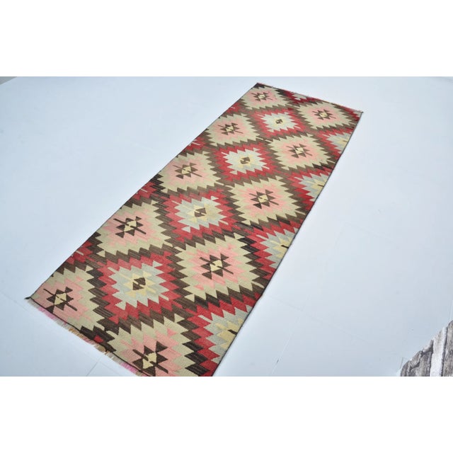 Traditional 1960s Morocco Decor Oushak Vintage Kilim Runner For Sale - Image 3 of 11