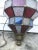 Metal Large Mid-Century 60s-70s Hanging Lantern in Red, Clear, Blue For Sale - Image 7 of 8