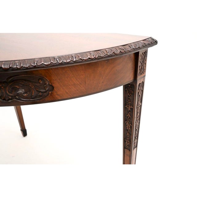 Brown Antique Georgian Style Carved Console Table, 1900 For Sale - Image 8 of 9