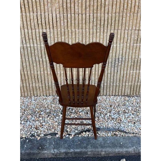 Vintage Early American Primitive Style Pressed Back Side Chairs- Set of 4 For Sale - Image 14 of 17