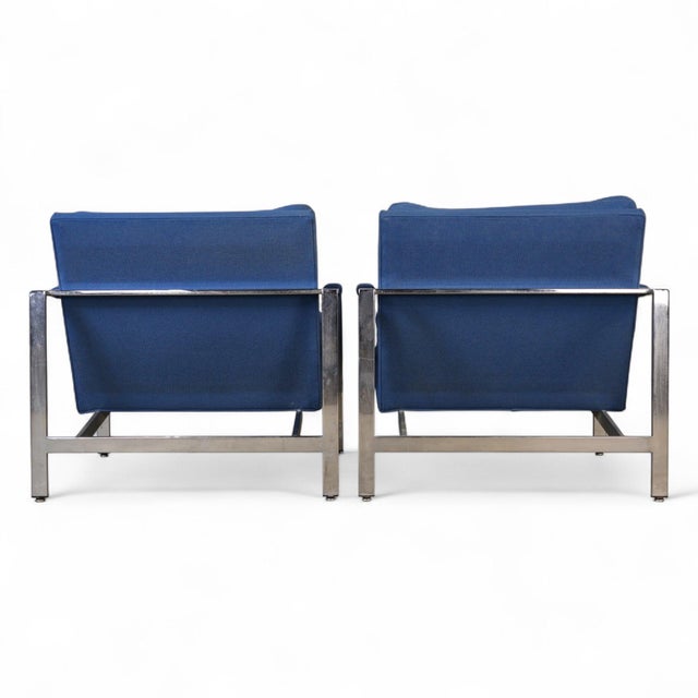 Textile Milo Baughman for Thayer Coggin Vintage Mid Century Modern T Back Lounge Chairs C. 1960s For Sale - Image 7 of 17